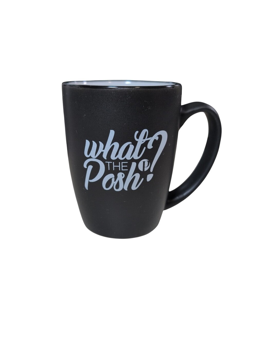 What The Posh? Coffee Mug With Handle Black/White 10oz